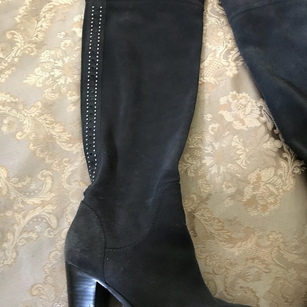 Grey Suede Over the knee boots